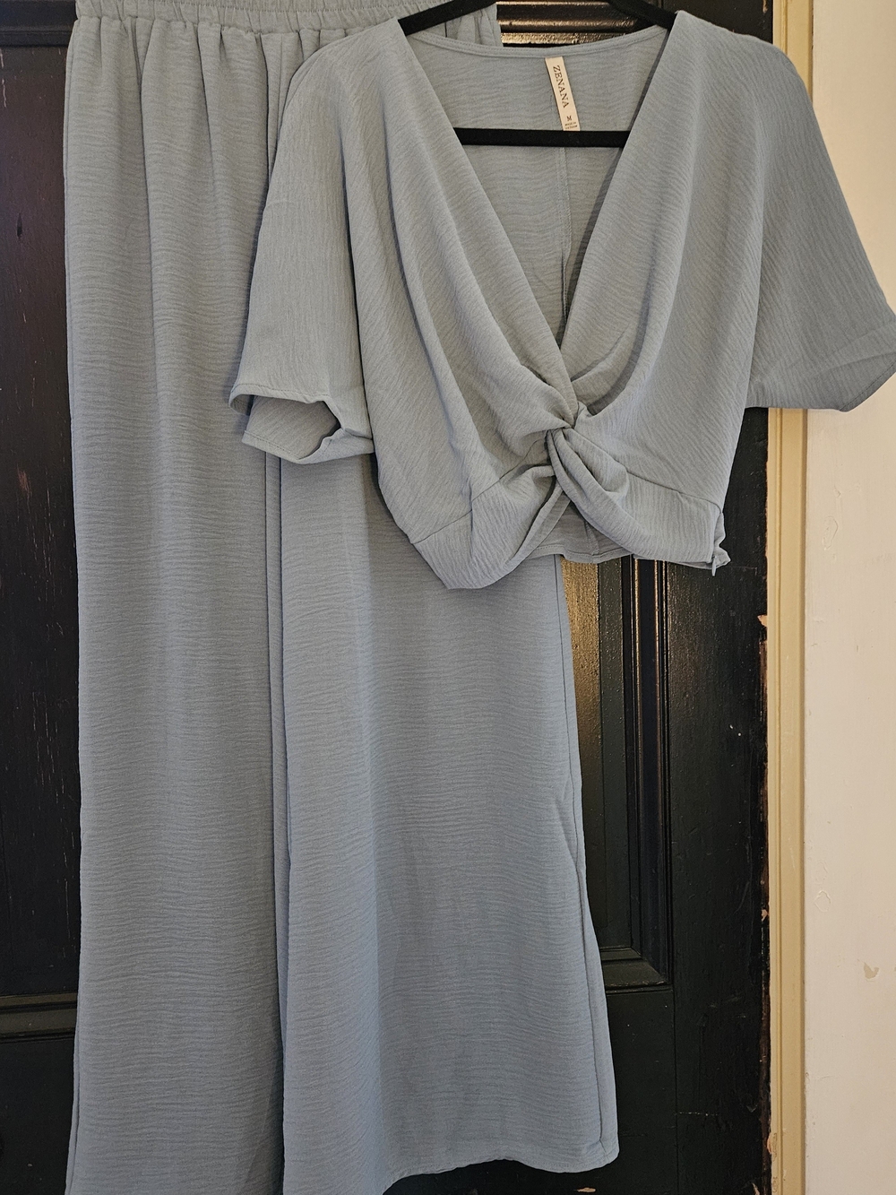 Zenana Outfitters Pale Blue Knit Set